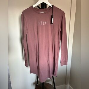 LSKD Long Sleeve TEE Dress | XS | Purple Brown